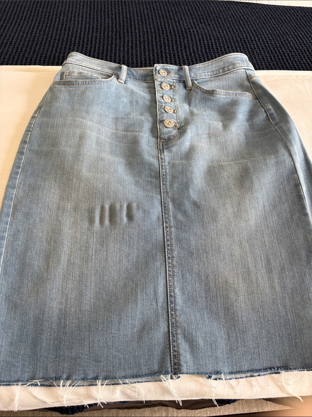 Banana Republic Light Blue Denim Skirt with Button Front